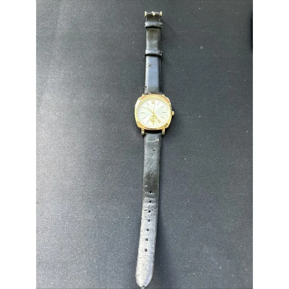Gold Tone Black Band Women’s Quartz Watch